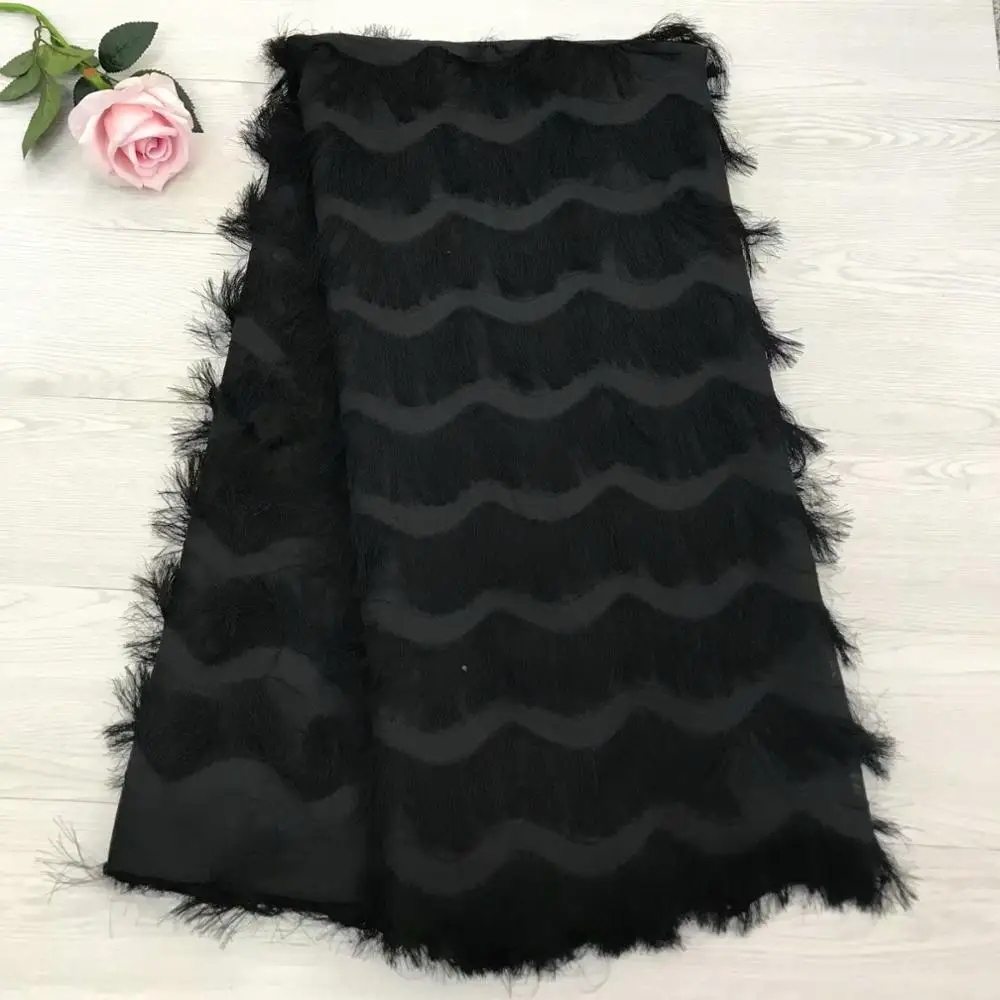 Hot Sale French Lace Fabric Black Pure White Nigeria High Quality African Tulle For Wedding Party | Дом и сад