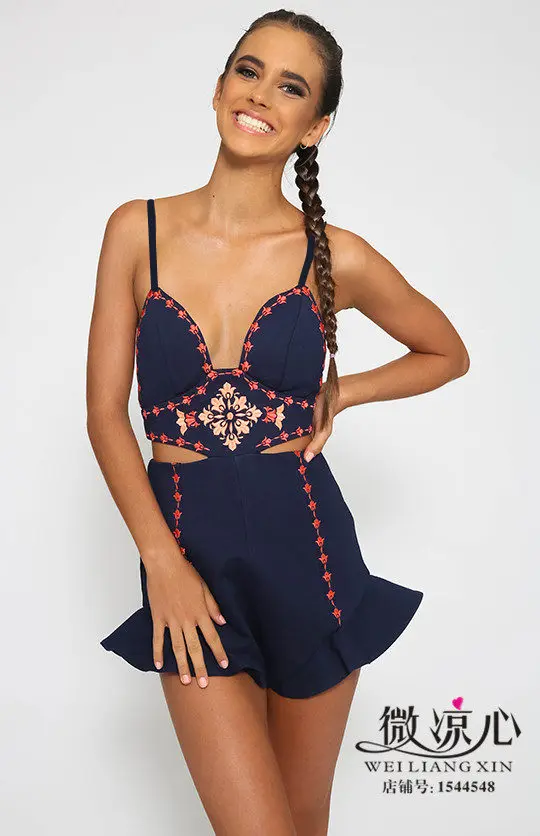 ESF Мода С НАБОРНЫМИ БРЕТЕЛЬКАМИ комбинезон в богемном стиле с национальной