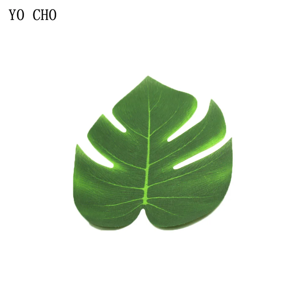 YO CHO 12 шт. искусственный шелк большой зеленый лист листья в форме Панциря Черепахи
