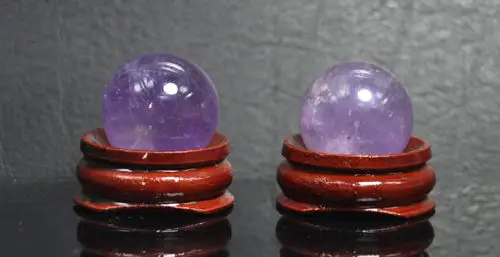 Xiuli 00987 2 шт. природа аметист кварцевый сфера мяч рейки + стенд |