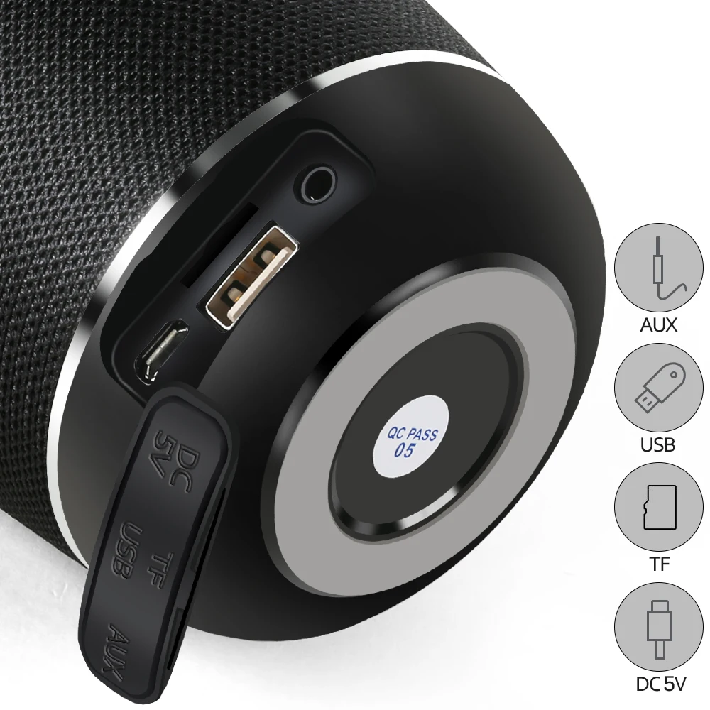 TOPROAD Bluetooth динамик 10 Вт беспроводной Hi-Fi стерео Колонка ткань сабвуфер Портативный динамик s Поддержка TF карта FM радио USB AUX