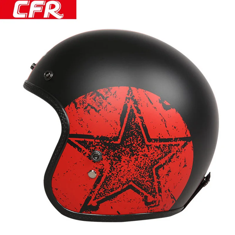 CFR Ретро стекловолокно реактивный шлем 3/4 открытый лицо мото rbike локомотив