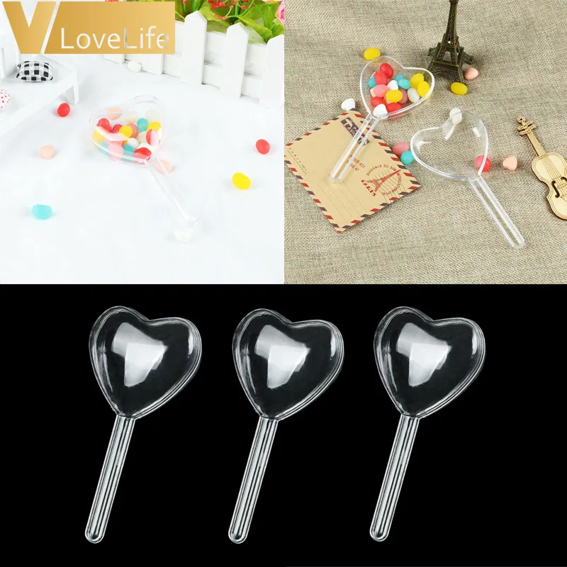 12 шт конфетная коробка пластиковая прозрачная форма сердца леденец дизайн милые