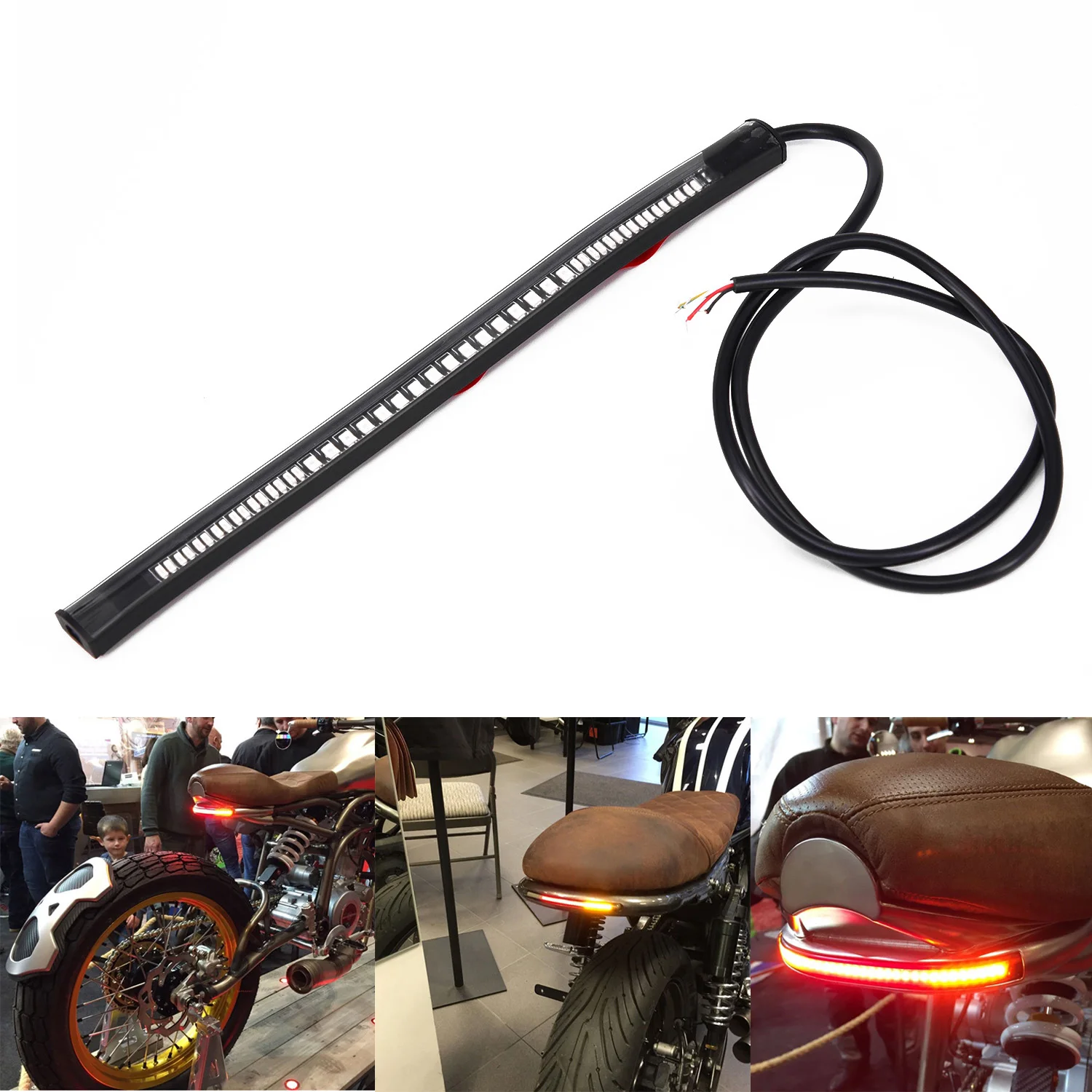 Светодиодная лампа для мотокросса стоп сигнал поворота s образная лента Bobber Cafe