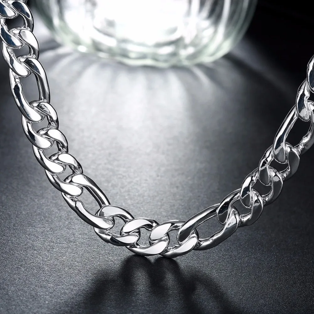 Hot 925 sterling silver jewelry personality male models 10mm three a 24-inch necklace exaggerated geometry | Украшения и