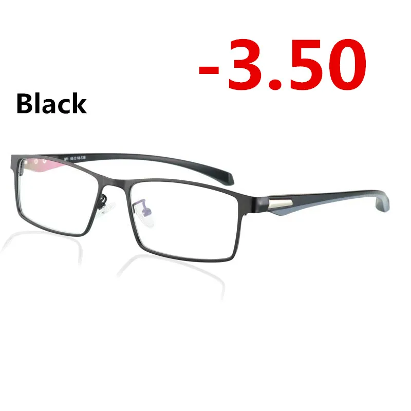 black -3.50 Полная оправа солнцезащитные фотохромные очки для близорукости оптические мужские Студенческие очки для близорукости очки по рецепту оправа-1,0-4,0 - Цвет оправы: black -3.50