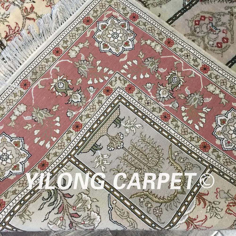 Yilong 5 'x 8' четыре сезона ручной персидский ковер красный Восточный Шелковый