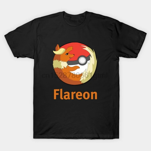 Мужская футболка с коротким рукавом Flareon (Firefox With Words) Футболка Pokeball Женская