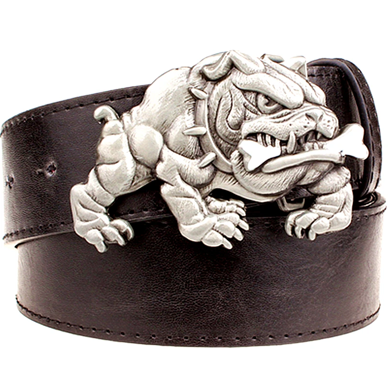 

Fashion cool belt dog buckle angry Bulldog Street Dance accessories metal buckle belts hip hop waistband novel belt for women