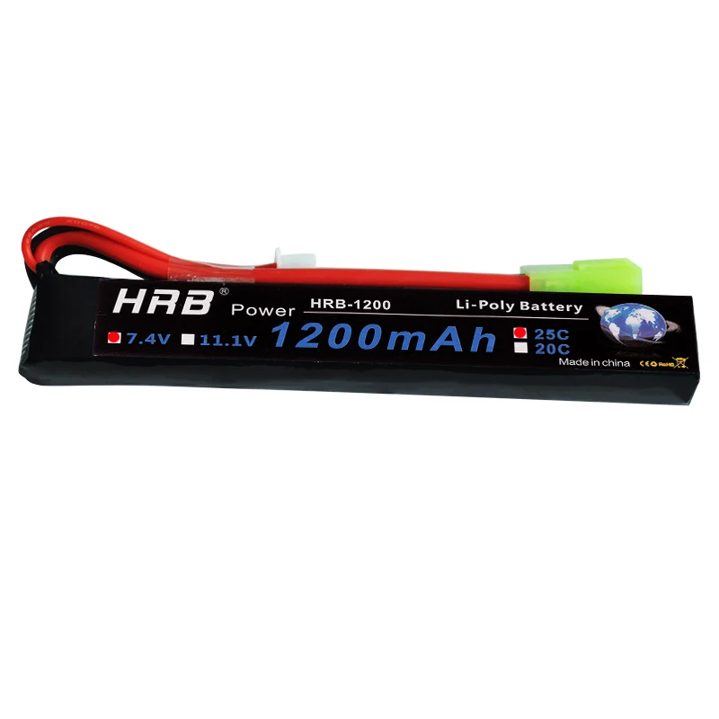 HRB RC Lipo Батарея 2 S 7 4 В 1200 мАч 25C 50C для мини Тамия страйкбол BB пистолет Акку