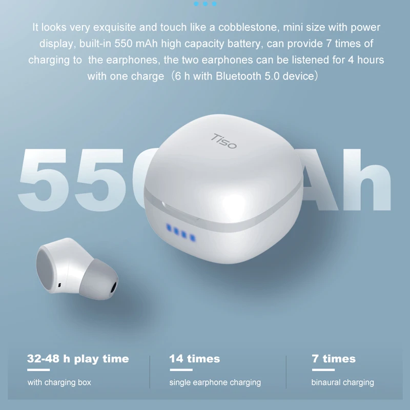 Tiso i5 Bluetooth 5 0 наушники 3D TWS настоящие беспроводные стерео IPX5 водонепроницаемая