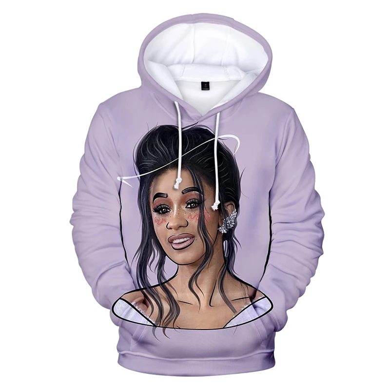 3d толстовки пуловер Забавный Милый Cardi B принт модная Толстовка для мужчин и женщин Толстовка Повседневная с длинным рукавом унисекс 3D толстовки с капюшоном топы