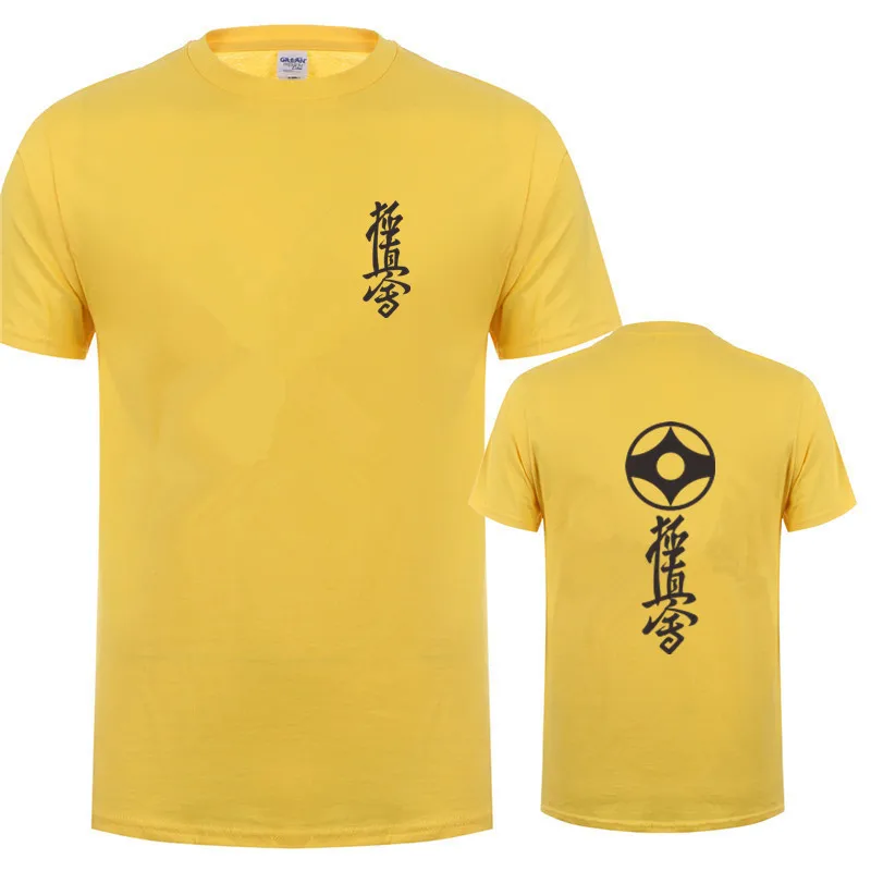 as picture Kyokushin каратэ футболка мужские футболки короткий рукав o-образным вырезом хлопок мужская футболка для Кекусинкай карате топы Мужские футболки OT-602 - Цвет: as picture