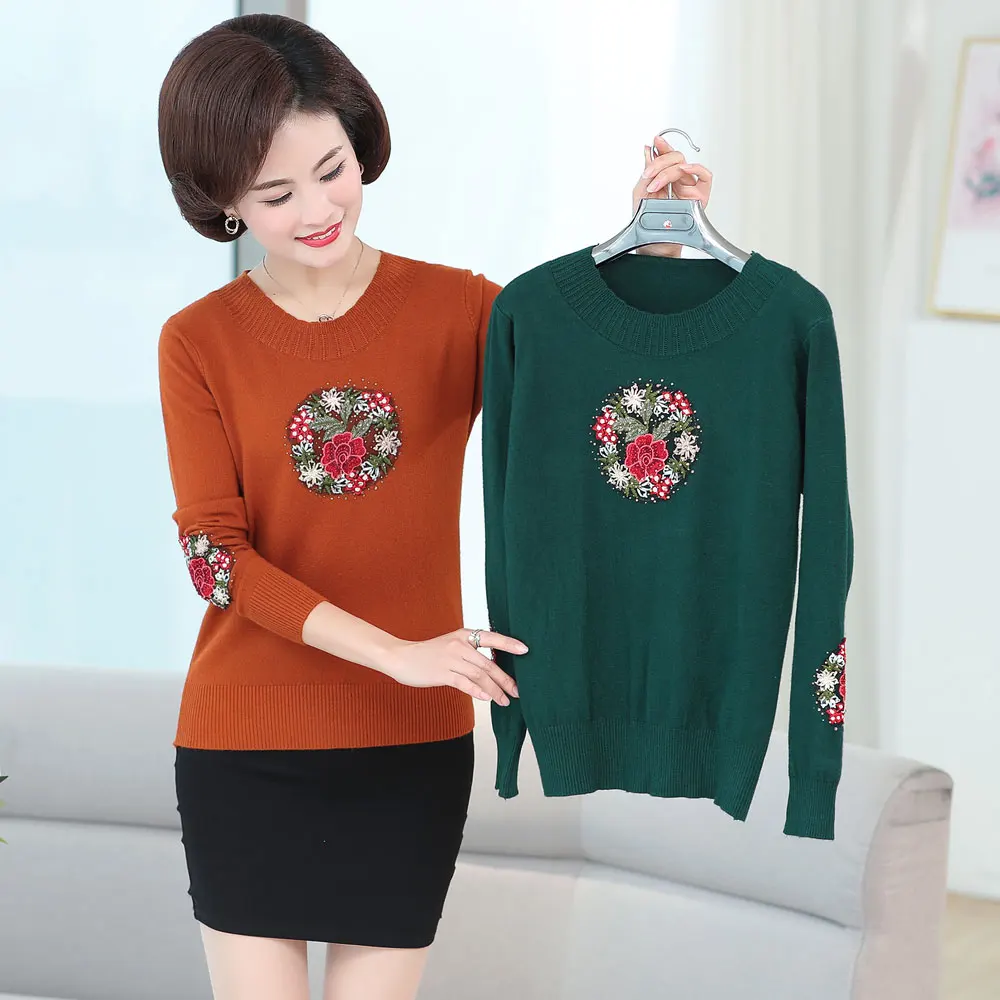 2019 Spring Sweater Women Embroidery Flower Knitted Soft and Pullover Female Tricot Jersey Jumper Pull Femme | Женская одежда