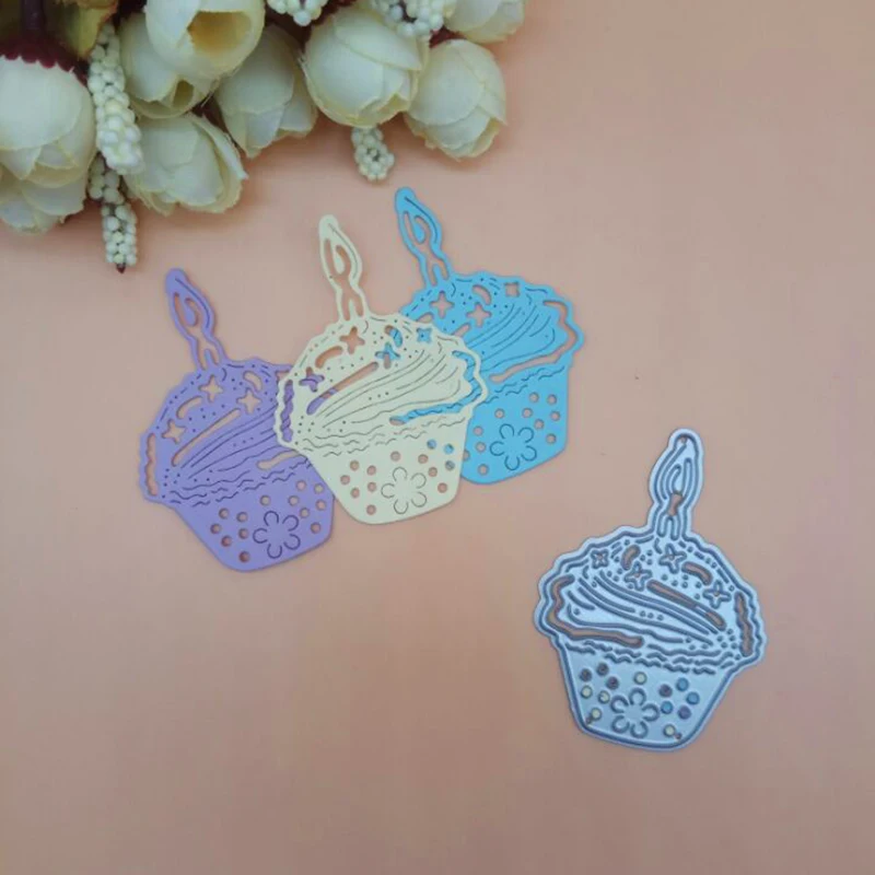 

Birthday cup cake Food Decor Card Metal Cutting Dies Punch Knife Stencil DIY Scrapbook Paper Photo Craft Template Dies