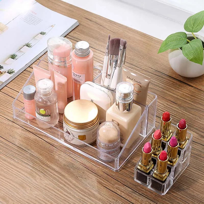 Акриловая коробка для хранения помады контейнеры макияжа косметический