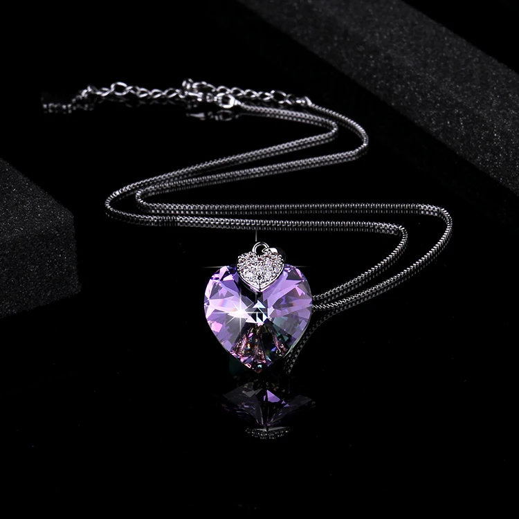 Warben Farben украшенная кристаллами от Swarovski сердце аметистовая Подвеска для колье модные ювелирные изделия колье ожерелье