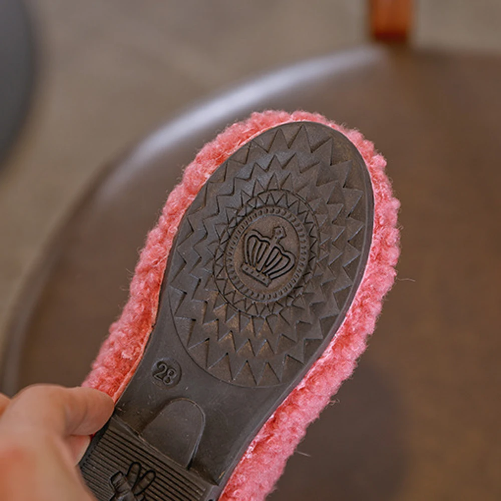 Зимняя детская обувь с хлопковой подкладкой плюшевое пальто барашек теплые