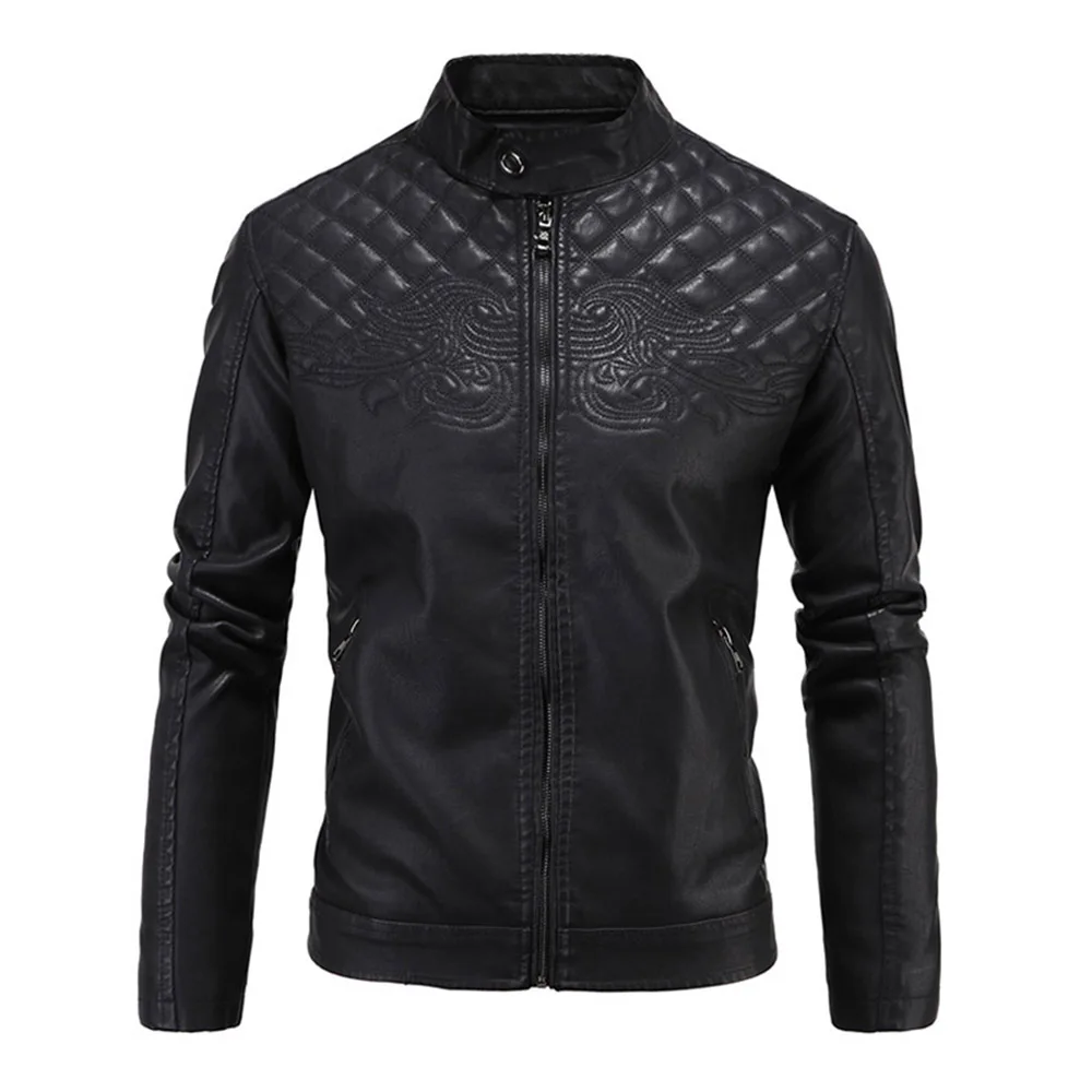 Herobiker/Классическая мотоциклетная куртка из искусственной кожи мужские мото