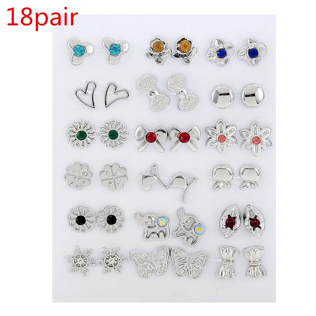 36 пар модные серьги гвоздики с бантом снежинка кот ручной работы героями