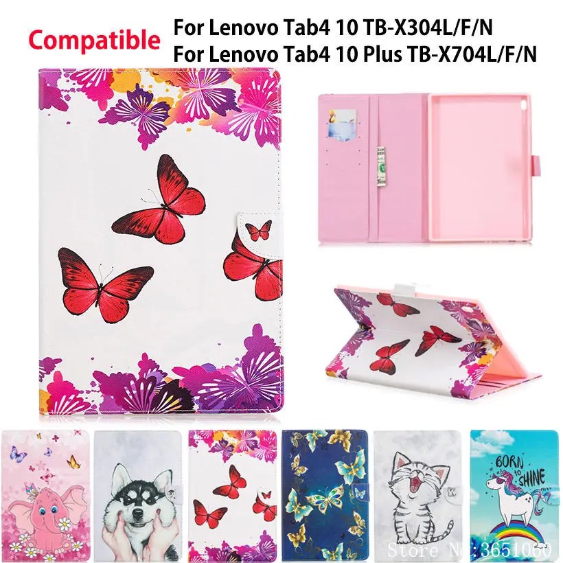 

Painted Case For Lenovo TAB4 Tab 4 10 TB-X304L TB-X304F/N Cover For Lenovo Tab 4 10 Plus TB-X704L TB-X704F/N Funda Tablet Shell