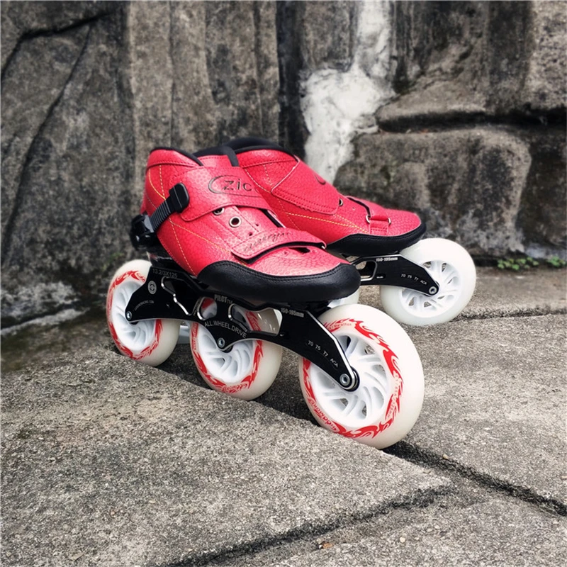 Кроссовки из углеродного волокна для скоростных коньков 3*125 мм 125 85A F1 PU|speed skate