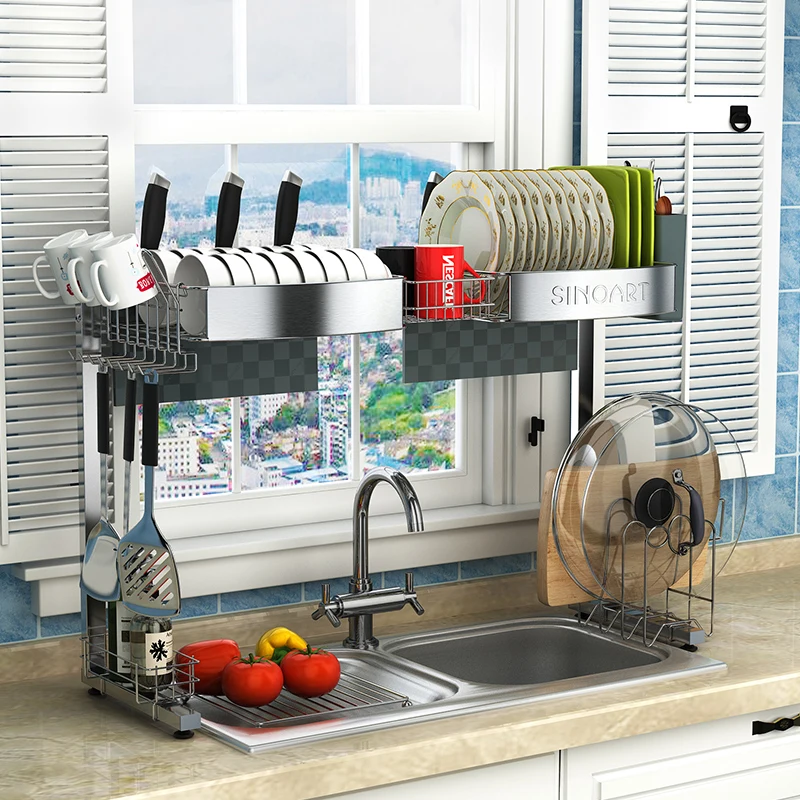 Sinoya 304 кухонная полка из нержавеющей стали дренажная стойка для раковины миска