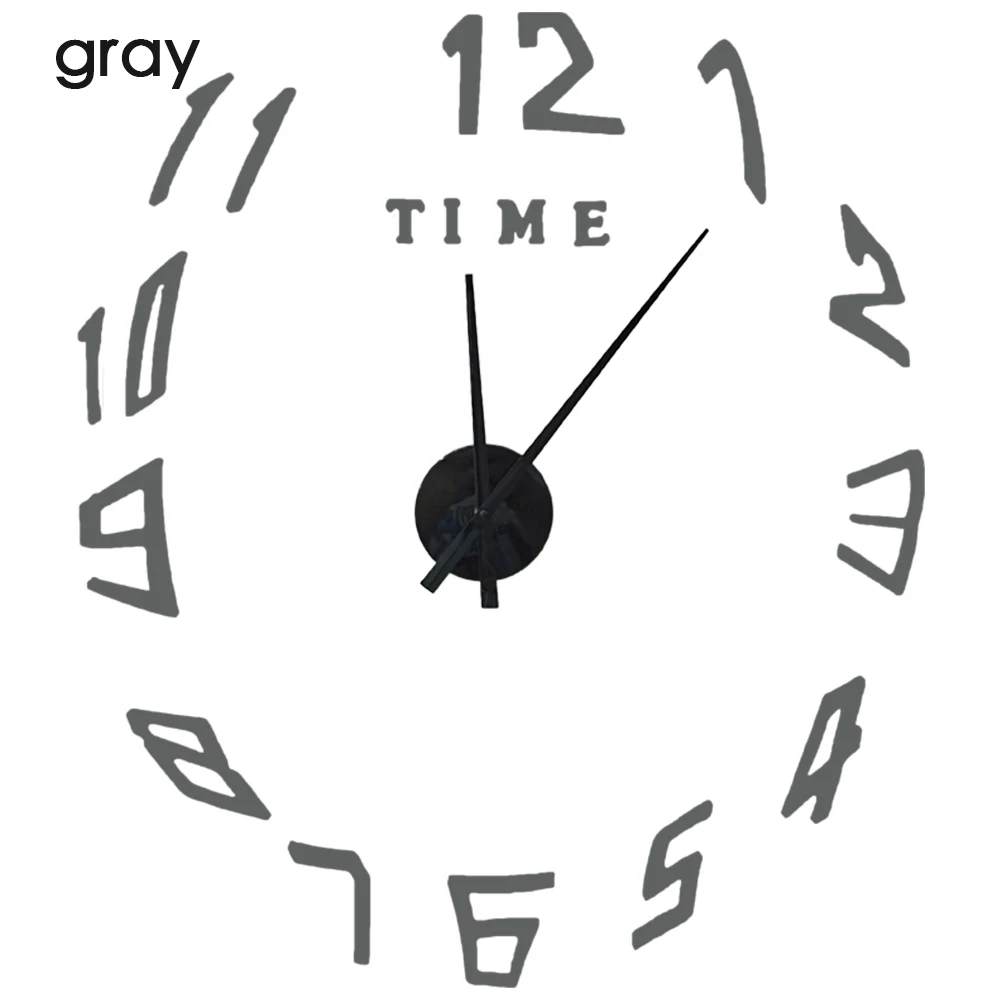 Saat часы, настенные часы reloj часы de pared duvar saati настенные часы светящиеся klok современный дизайн настенные часы 3d lar - Color: wall clock gray