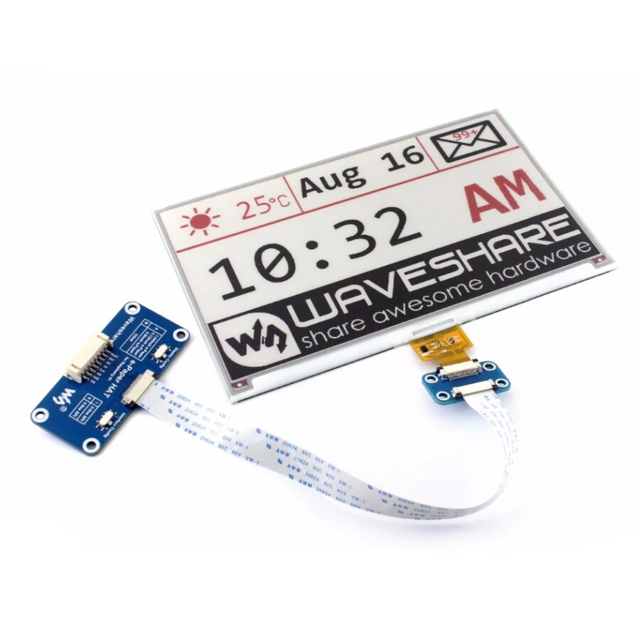 ShenzhenMaker Store 640x384 7 5 дюймов E Ink дисплей шляпа для Raspberry Pi красный черный белый SPI