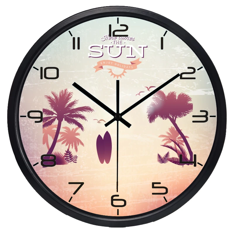 Летняя Пляжная декорация для праздника креативные настенные часы с кокосовым