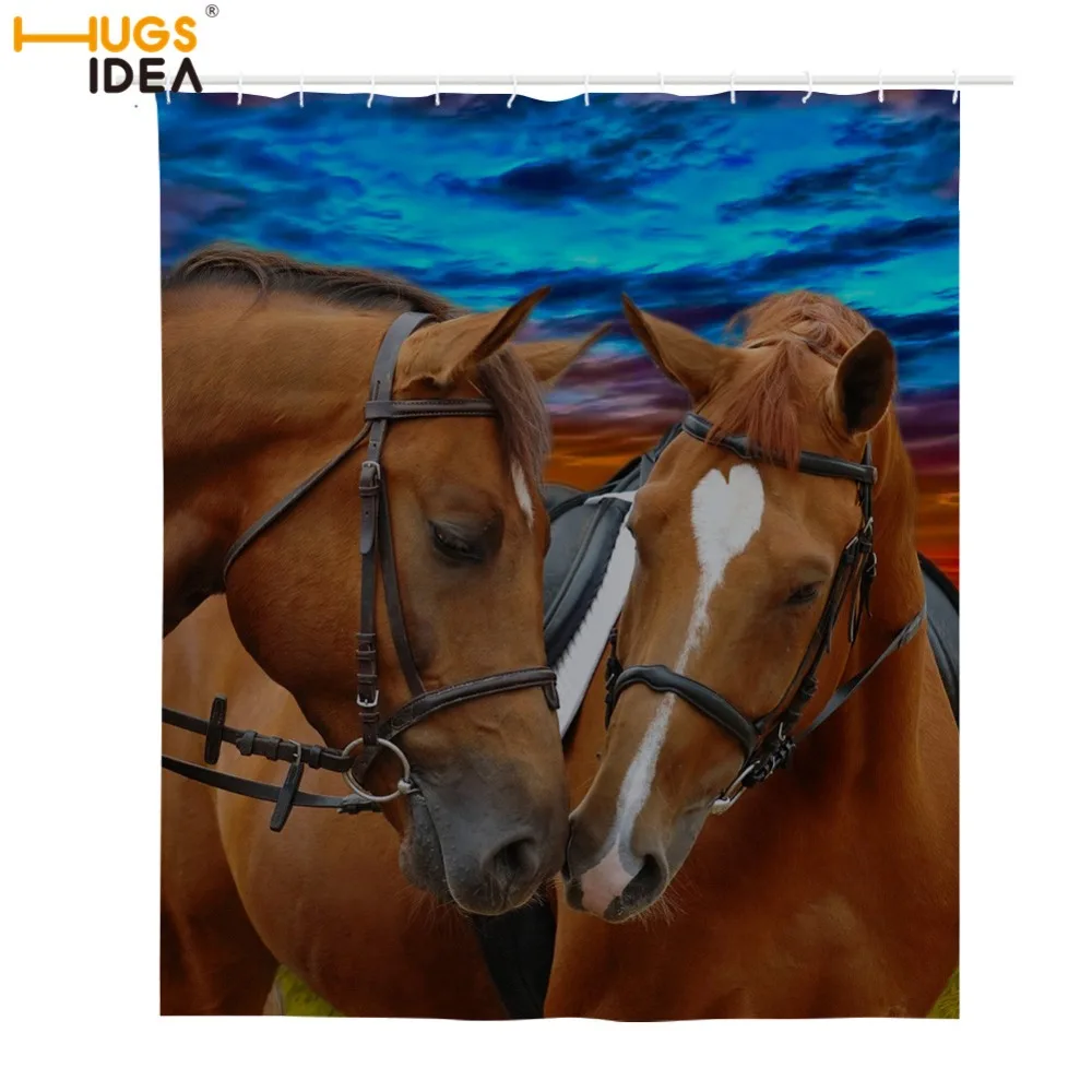 Креативный HUGSIDEA ткань для душа Cool Horse Водонепроницаемая не прозрачная
