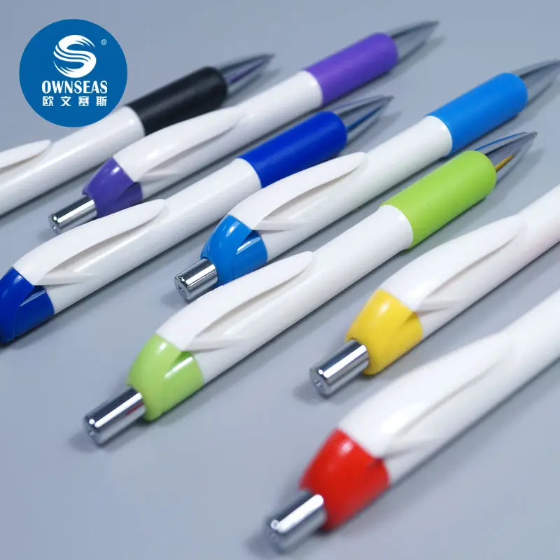 200 pcs/lot custom printing click action plastic ballpoint pens for writing promotional pens