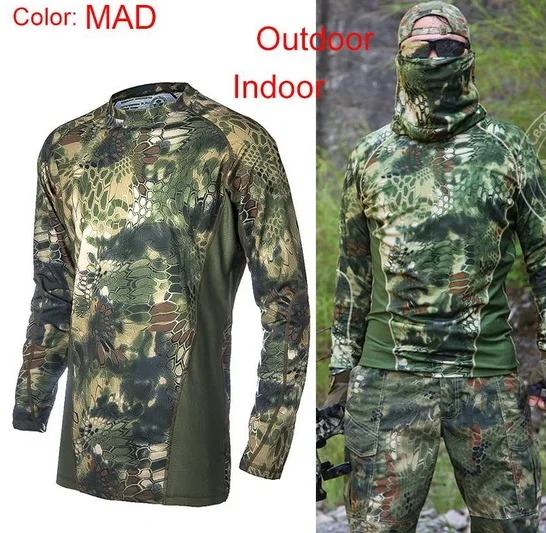 Военная камуфляжная одежда охотника футболка для страйкбола походные лагеря