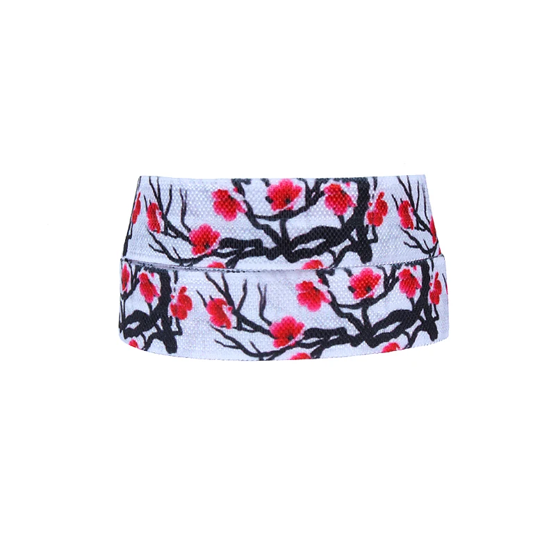 

Flora Ribbons flower printed foe fold over elastic for hair accessories