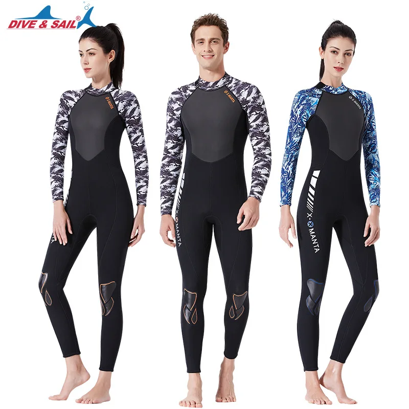 New Men Womens 3mm Neoprene One-Piece Wetsuit Warm Surfing Diving Suit Winter Swimming Scuba Snorkeling Spearfishing Suits