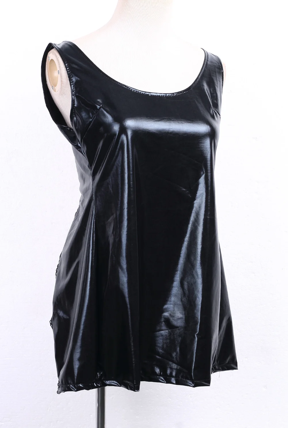 

Women Sexy Exotic PU Dress Clubwear Lady Girls Lace Up Faux Leather Bandage Mini Dress Wet Look