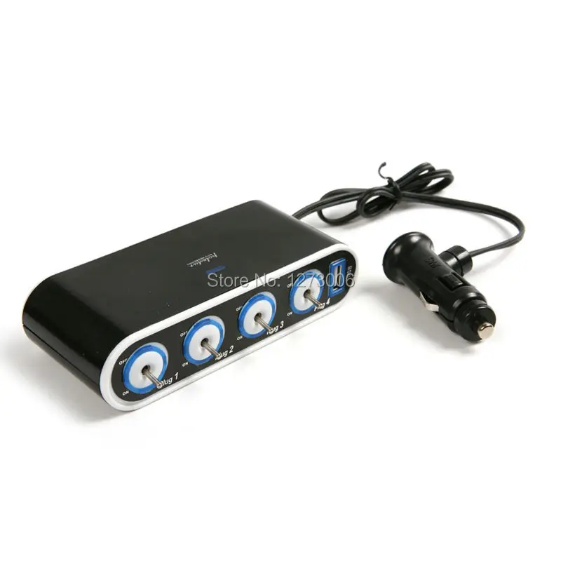 4 пути с USB Порты и разъёмы автомобиля Авто-прикуриватели сплиттер Зарядное
