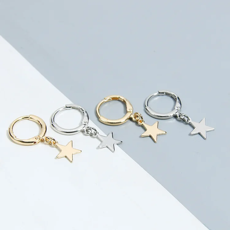 Женские серьги в форме пентаграммы золотистые/Серебристые стиле бохо 1 пара