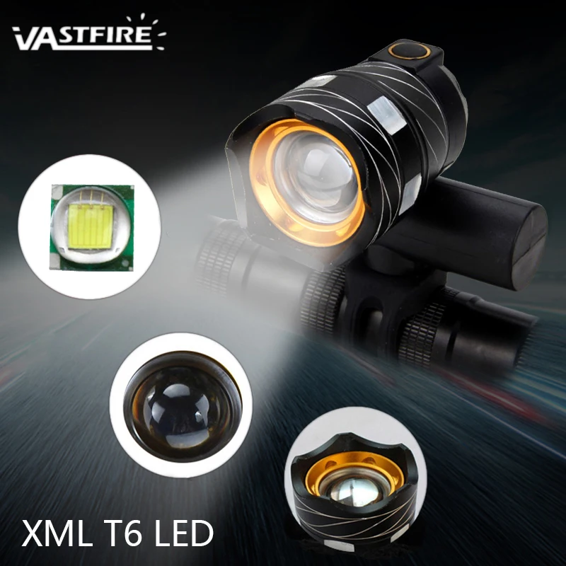 

Zoomable Bicycle Front Headlight XM-L T6 LED 15000LM Bike Light Lamp USB Rechargeable Built-in Battery 3 Modes Torch