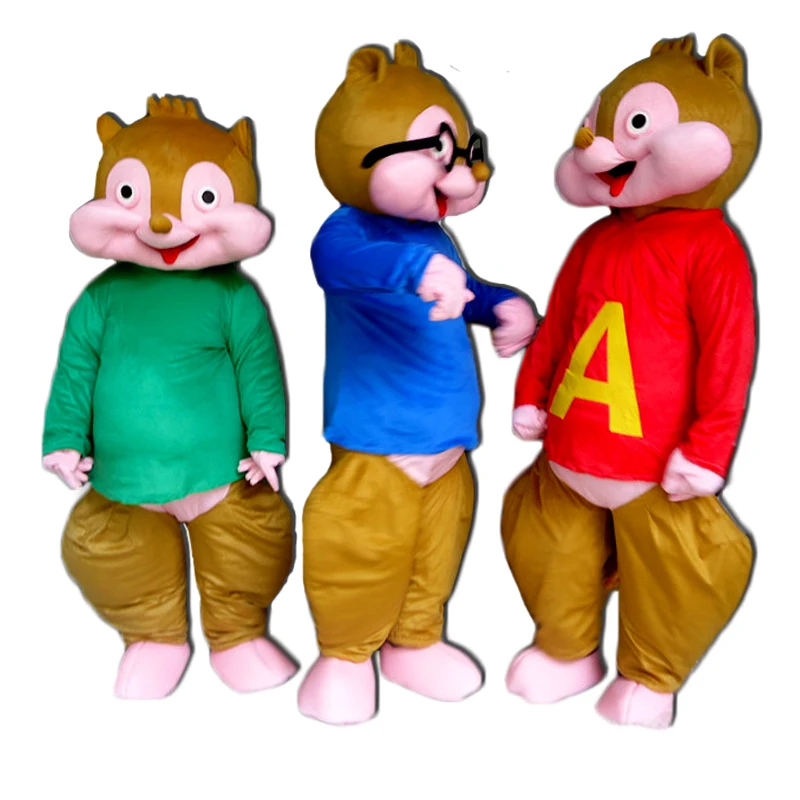2017 Новый Элвин и маскарадный костюм бурундука Chipmunks персонаж взрослый на