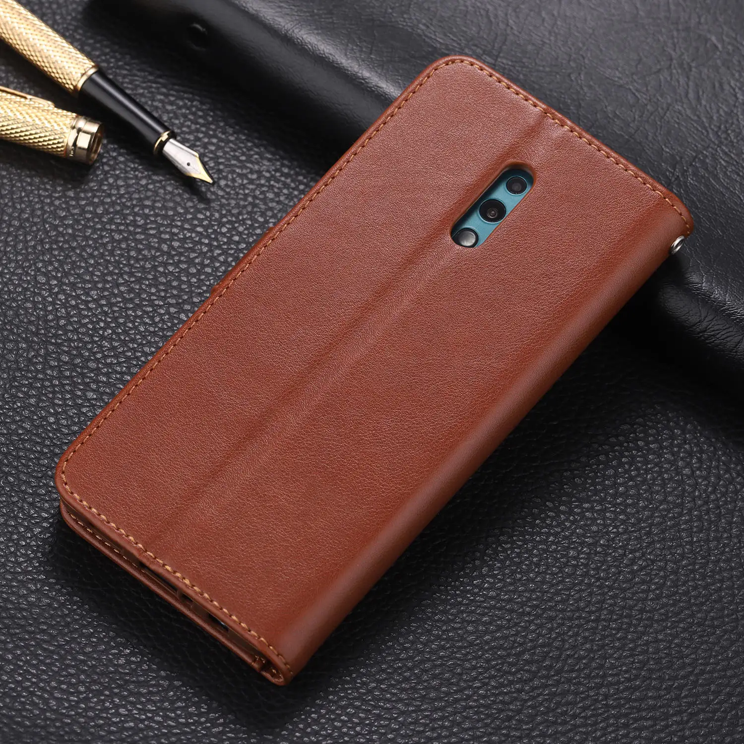 Чехлы для OPPO Realme X роскошный флип-кошелек магнитные винтажные кожаные сумки
