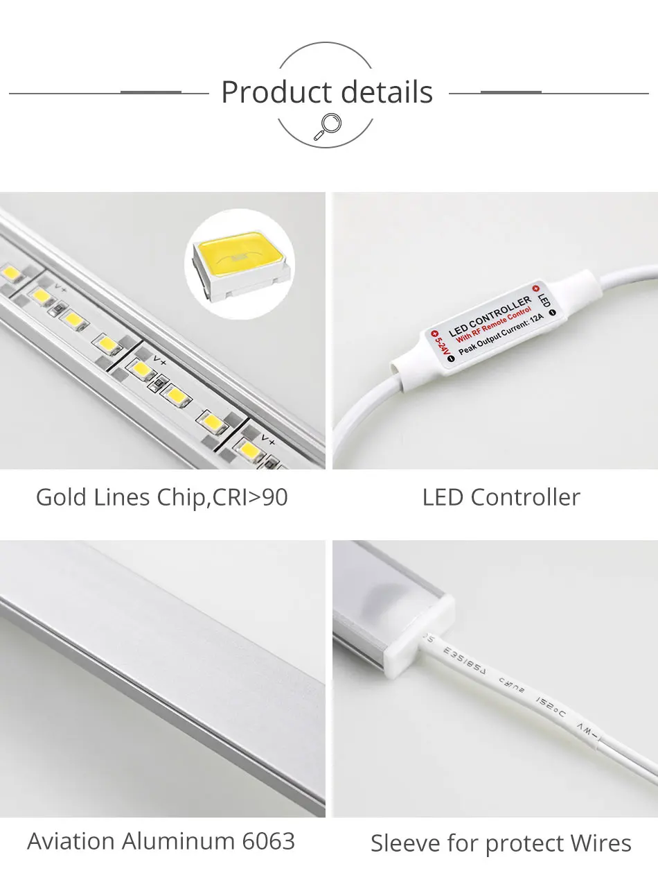 Under Cabinet LED 12V DC Lamp Kitchen Cupboard Light Memory Remote Control Switch 6w 8w 10w Cabinet Lights Night Lighting