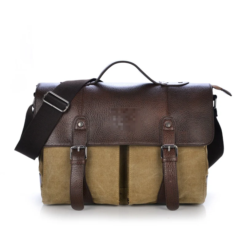 Лидер продаж Vogue мужской Для мужчин Портфели большой Ёмкость Холст Crossbody сумка