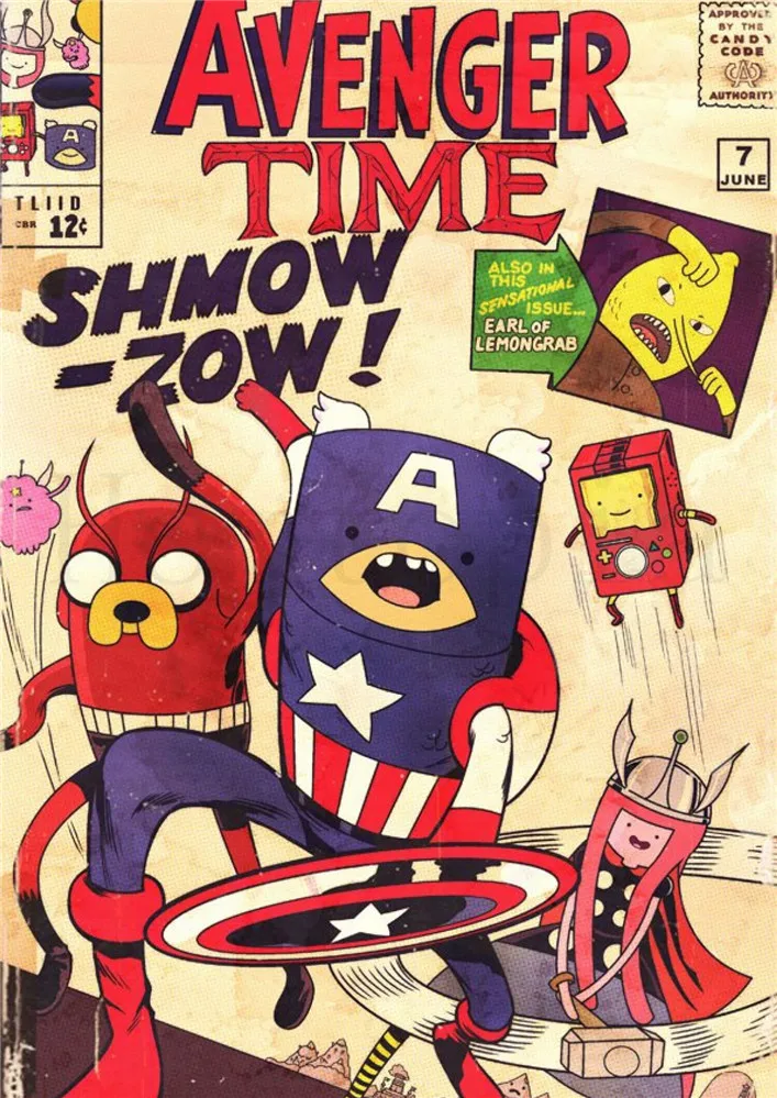 Синий Adventure Time постеры, Мультяшные настенные наклейки, белая бумага с покрытием, принты для украшения дома, гостиной, спальни, бара, домашнего искусства, бренд - Цвет: Синий