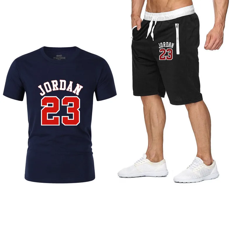 as photo Комплект из двух предметов, мужская одежда jordan 23, футболка, шорты, летний короткий комплект, спортивный костюм, мужской спортивный костюм, спортивный костюм для бега, баскетбольная майка - Цвет: as photo