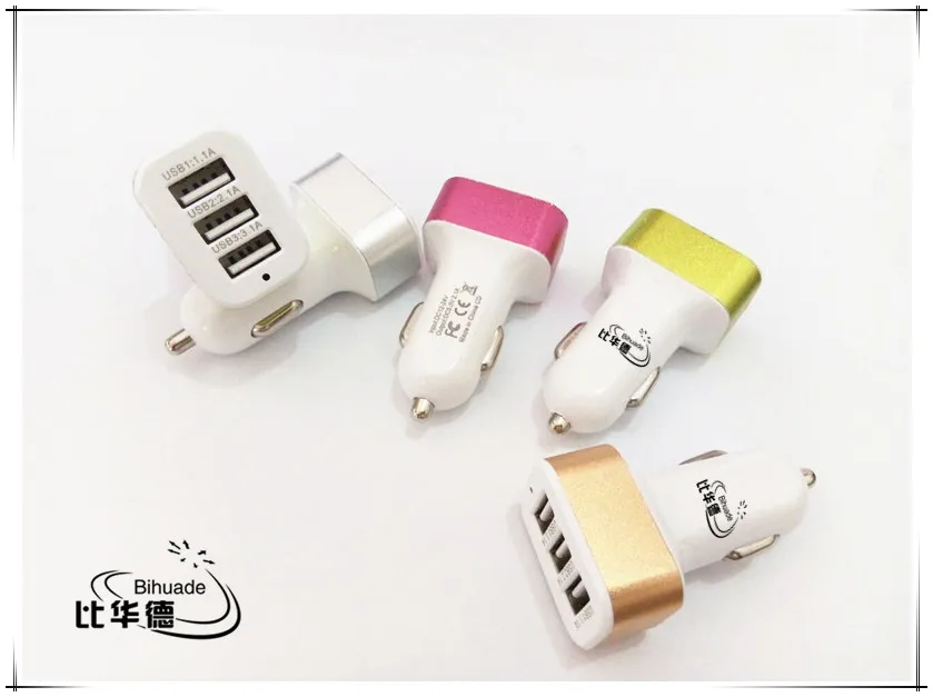 Новое тройное универсальное автомобильное зарядное устройство BIHUADE 3 порта USB