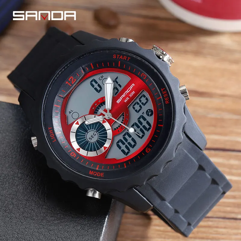 2018 SANDA Militaire Sport Horloge Mannen Waterdichte Elektronische светодиодный Digitale Mannelijke Klok Siliconen 769|Женские