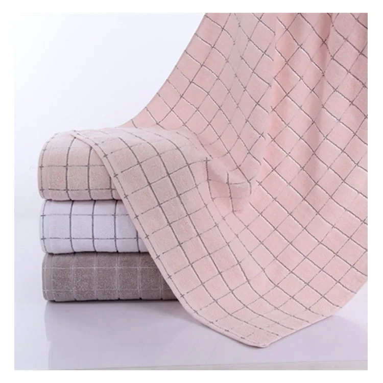 

Checkered Couple Bath Towel Thick Cotton Sports Gift Towel