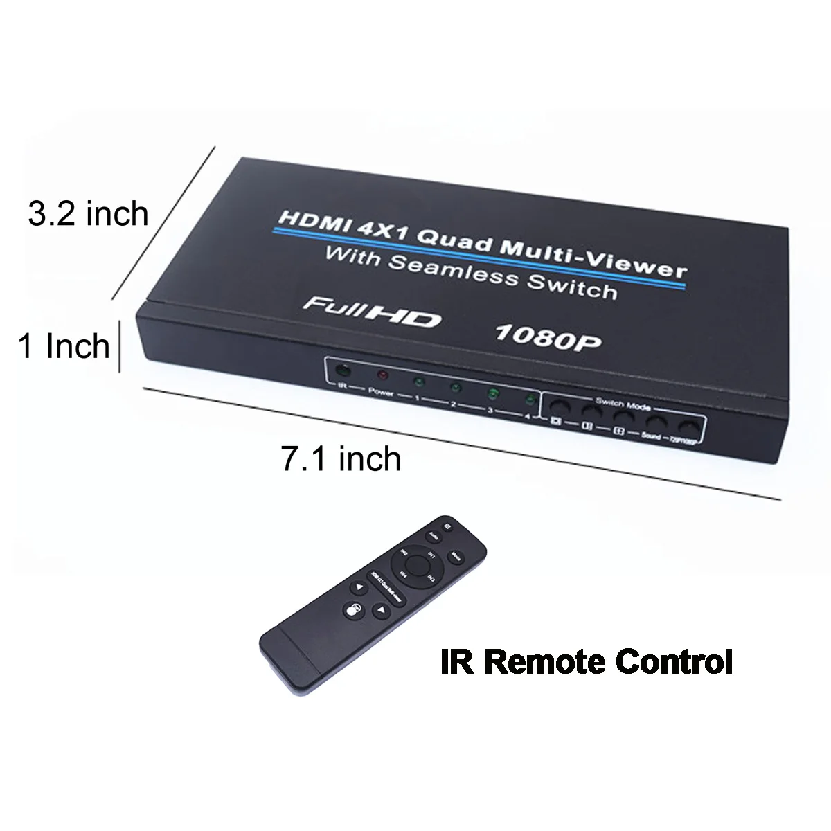 Разветвитель Luiizans HDMI 4X1 Quad с бесшовным переключателем и ИК-дисплеем управления