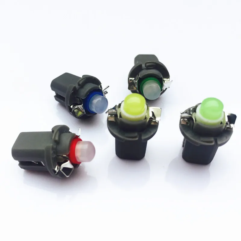 100 шт. разноцветные светодиодные лампы B8.5D 509T B8.5 COB 1 SMD T5 для приборной панели